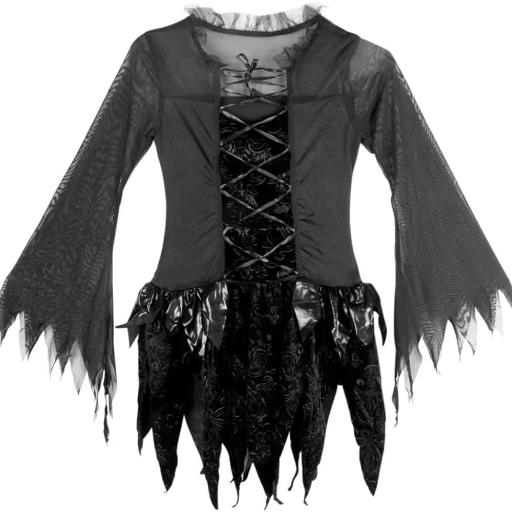 NWOT Girls Dress For Angel,Witch,Ghost Black Halloween Costume Cosplay Size XXL